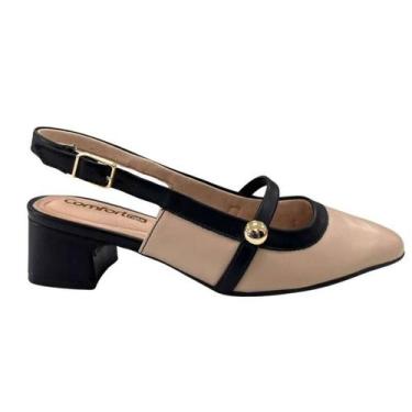 Imagem de Sapato Comfortflex Slingback - Feminino, Creme, 36