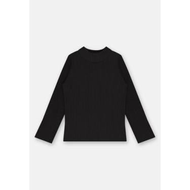 Imagem de Blusa Infantil Feminina em Ribana Canelada Up Baby, Preto, 8