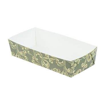 Imagem de Restaurantware Assadeiras de papel floral vintage verde-escuro, 100 unidades, 396 g, à prova de gordura, prontas para forno, com design floral para restaurantes, padarias, cafés e uso doméstico.