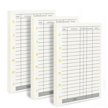 Imagem de (Conjunto de 270 folhas) Refil de papel A7 Finance, refis de mini fichário, papel de folha solta de 6 furos para caderno de agenda de orçamento A7