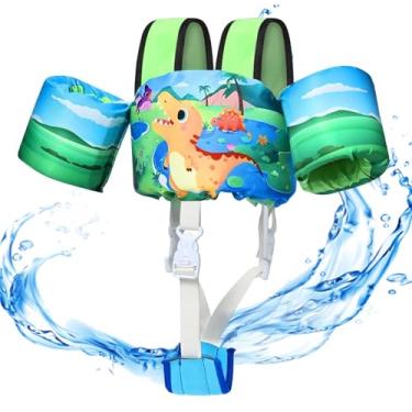 Imagem de Kulahlik Colete de natação infantil, boias infantis para meninos e meninas de 10 a 29,9 kg, colete de natação infantil com alça de virilha e arnês de ombro, asas de braço para bebês de 2, 3, 4, 5, 6,