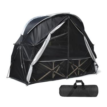 Imagem de Barraca de berço para 1 pessoa com porta de malha respirável e janelas de tela – Fácil de montar, abrigo para todos os climas para acampamento e quintal, sem cama