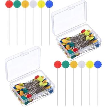 Imagem de Alfinete Cabeça de Flor 52x13mm Multicolor – Pacote com 200 Unidades – Lanmax | Ideal para Costura, Patchwork e Artesanato Costura, Quilting, Patchwork e Bordado.