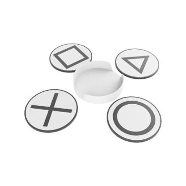 Imagem de PortaCopos Gamer  Kit com 4 Unidades Suporte - DK Decor, Branco