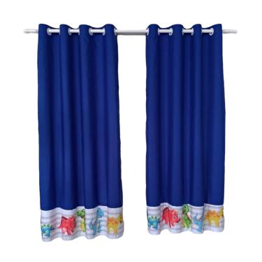 Imagem de Cortina Dinossauro Quarto De Menino Azul Royal 2,60X1,70M