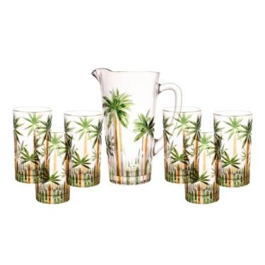 Imagem de WOLFF - Conjunto Jarra com 6 Copos de Cristal Palm Tree Handpaint