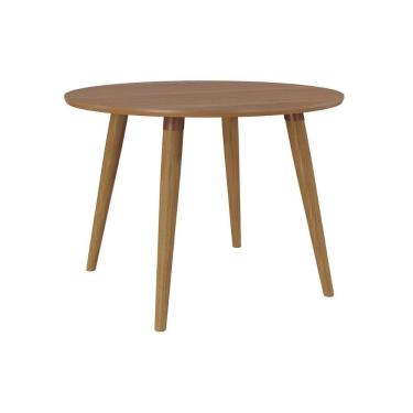 Imagem de Mesa Multiuso Cozinha Dani c/ Tampo Madeirado Redondo 109x109cm Carvalho/Cinamomo - Cimol