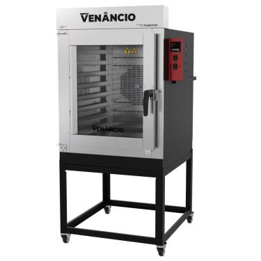 Imagem de Forno Industrial Turbo Elétrico Venâncio Twister 8 Esteiras Exterior Aço Carbono Interior Inox com Cavalete Trifásico 380V FVT8E