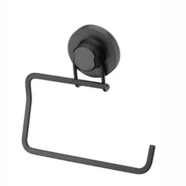 Imagem de Toalheiro Suporte Porta Toalha De Rosto Com Ventosa Black - Steel Desi