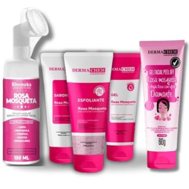 Imagem de Kit Skincare Rosa Mosqueta Ultra Hiratante + Mousse Micelar Limpeza Facial Rosa Msoqueta+ Gel Peel Off Rosa Mosqueta Removedor de Cravo e Anti Envelhecimento