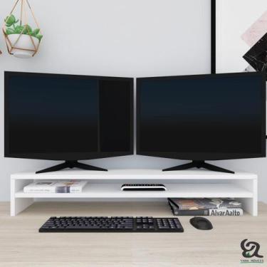 Imagem de Suporte Monitor Mdf Base Notebook Mesa Escritório Compacta - Yama Móve