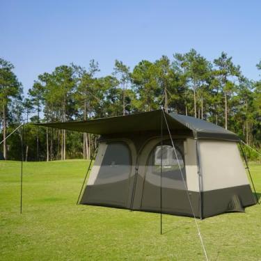 Imagem de Vidalido Barracas, barraca de acampamento para 3 a 4 pessoas com vestíbulo estendido, tendas familiares resistentes ao clima com janelas de malha respirável, fácil instalação, barraca externa à prova