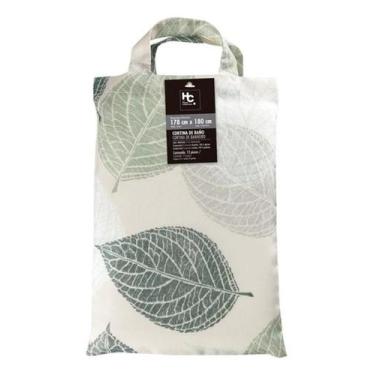 Imagem de Cortina De Banho Folhas Verdes 180X180 Cm - Just Home Collection