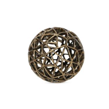 Imagem de Escultura Em Poliresina Esfera Dourado Mart 14x14cm