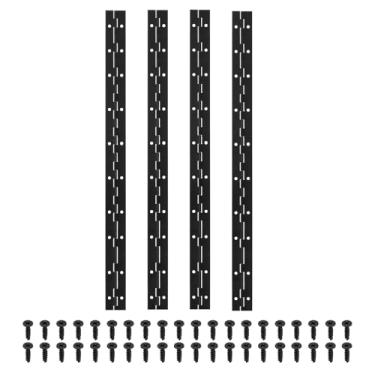 Imagem de PATIKIL Dobradiça de piano de 50 x 3 cm, 4 peças de dobradiça contínua de aço inoxidável 304 com furos para porta de portão de piano, caixa de armazenamento de madeira, barco de armário, preto