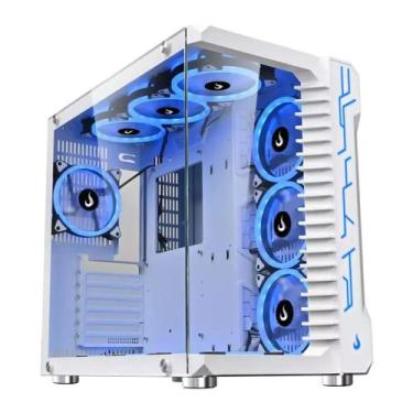 Imagem de Gabinete gamer rise mode galaxy glass branco  sem fans - rm-ga-gg-fw