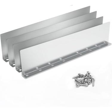 Imagem de 4 peças de proteção contra respingos Gutter Valley, protetor de calha de desviador de chuva reto, protetor de calha de gotejamento de chuva para canto de telhados de telhas de casa (estilo reto)