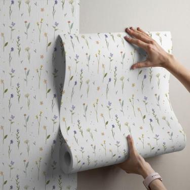 Imagem de Papel De Parede Jardim Minimalista Adesivo 10 Metros Lavável Autocolan