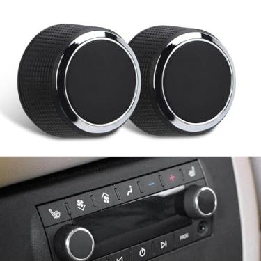 Imagem de ijuicy 2 peças de botão de volume de carro, botão de controle de rádio de textura antiderrapante de plástico, substituição de modificação personalizada OEM #22912547, compatível com Cadillac Chevrolet