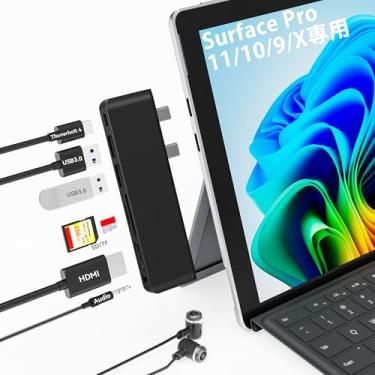 Imagem de Adaptador Surface Pro 11 USB C, estação de ancoragem Surface Pro 9 com HDMI 4K