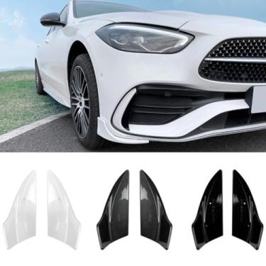 Imagem de Protetor de para-choque dianteiro Spoiler Lip compatível com C-Class W206 AMG C200 C260 C43 Brabus Body Kit Capa acessórios para carro (aparência de fibra de carbono)