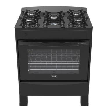 Imagem de Fogão De Piso Realce Iris Timer Glass 5 Bocas Preto GLP