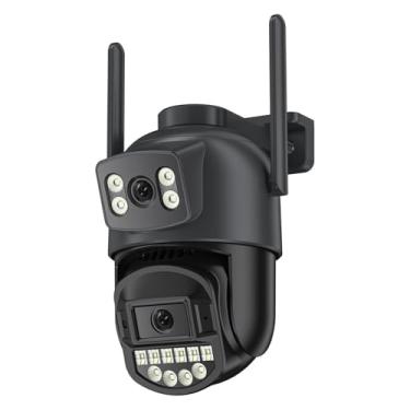 Imagem de Câmera De Segurança De Lente Dupla 8MP/10MP 2.4G/5G WiFi À Prova D'água Externa Com Rastreamento Automático Detecção Humana Visão Noturna Colorida Áudio Bidirecional Armazenamento Em Nuvem/SD(8MP Cam