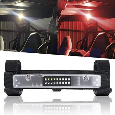 Imagem de YCHOW-TECH UTV Dome Light Roll Bar Gaiola Luzes Interiores Recarregáveis Barra de Rolo Sem Fio Luzes Internas LED UTV Polaris RZR ATV Can-Am Off Road - Branco/Vermelho