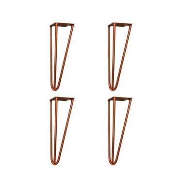 Imagem de Kit 4 Pés De Ferro 20cm Bronze Hairpin Legs Para Puff Poltrona Mesa De