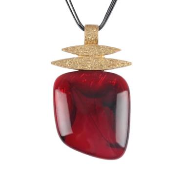 Imagem de joymiao Colar de couro para mulheres, pingente grande, gargantilha hippie, vintage, colar grosso, boêmio, para mulheres, Couro sintético, Sem Pedra Preciosa