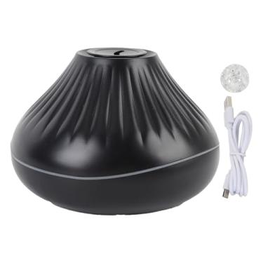 Imagem de Flame Difusor Umidificador 7 Cor Flame Essential Oil Difusor Umidificador com Crystal Ball Luz Ambiente para Home Office Studio ABS PP 160ml Tanque de Água (Preto)