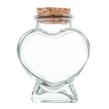 Imagem de Zhuluck Mini garrafas vazias de vidro em forma de coração com rolhas de cortiça, garrafas de vidro decorativas com tampa de cortiça para projetos de artesanato de arte DIY, suprimentos de festa