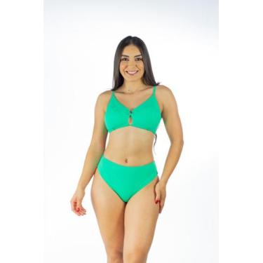 Imagem de Biquíni Feminino Liso com Argola e Amarração Cruzada - Bojo Removível 