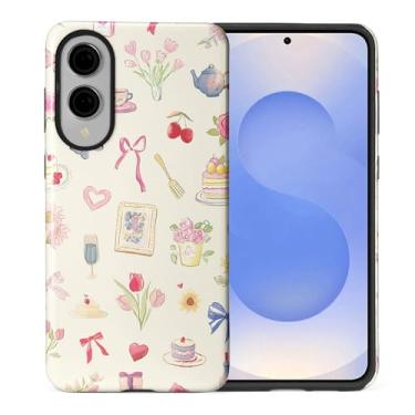 Imagem de ilikediy Capa para Samsung Galaxy S25 Edge, HL2 Aesthetic Bow Preppy Collage Hybrid 2 Layer Hard Shell Silicone Protective Pattern Design Case
