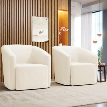 Imagem de Poltrona Decorativa Base Giratória Kit 2 Stella Max Veludo D03 - D'Ros