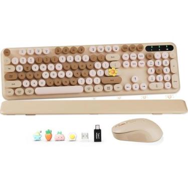 Imagem de Combinação de teclado e mouse sem fio SABLUTE Retro Typewriter