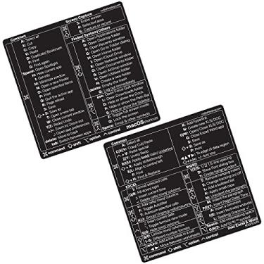 Imagem de Afterplug Adesivo Mac OS + Excel & Word, mais de 100 atalhos para MacBook Pro e Air de 13 a 16 polegadas, vinil livre de resíduos, preto com texto branco, 1 pacote