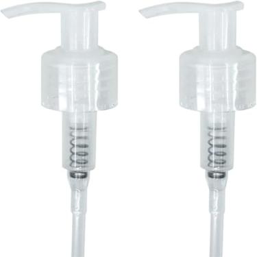 Imagem de Kit 2 Válvulas Pump Dosadora 28/410 Translúcidas com Pescante para Frascos 1L e 1,5L – Shampoo, Condicionador e Cremes