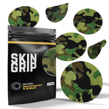 Imagem de Skin Grip Adesivos para Dexcom G7 e Stelo CGM – Capa impermeável e à prova de suor para sensor contínuo de monitor de glicose, permanece seguro por 10 a 15 dias – pacote com 20, camuflagem