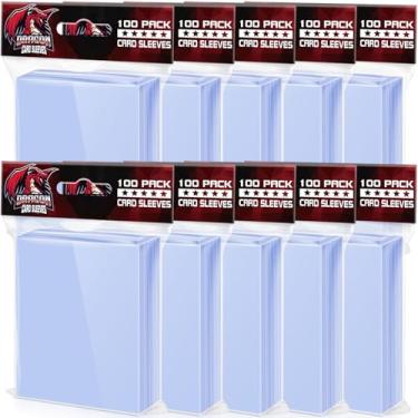 Imagem de 1000 peças de capas de cartão Toploaders para cartas colecionáveis, capas de cartão transparentes macias para cartões de beisebol, cartões esportivos, cartas Yugioh, cartas MTG (66 mm × 91 mm)