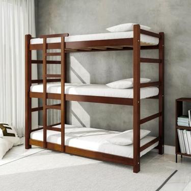 Imagem de Treliche de Madeira Maciça Super Resistente 5x9 com Escada Imbuia - Móveis Britz