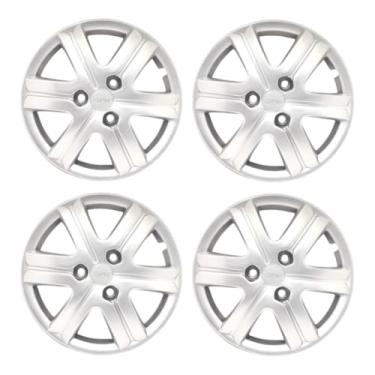 Imagem de Kit 4 Calota Aro 14 Compatível c/Roda Kwid Zen 2020 - Prata