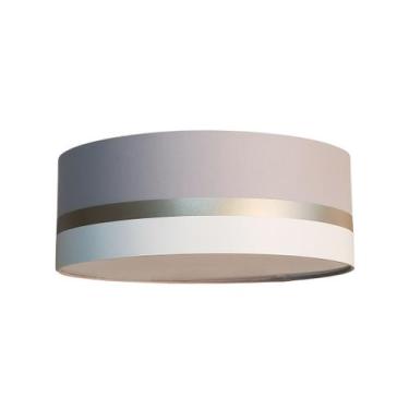 Imagem de Luminária Plafon Faixas Bronze Cúpula 50x15 - Tom Luz, Cinza, Bivolt