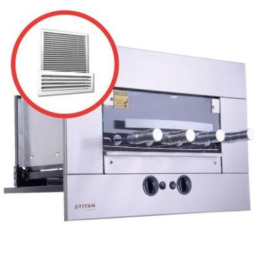 Imagem de Churrasqueira a Gás de Embutir 4 Espetos Inox AGE-04 com Kit Ventilaçã