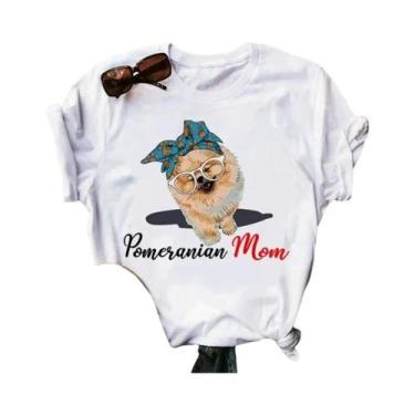 Imagem de Camiseta Feminina Verão - Pomeranian Mom - Manga Curta, BR-G4, Wtq0024