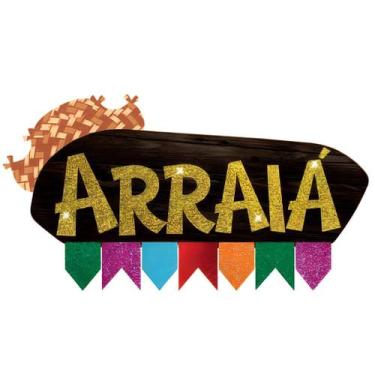 Imagem de  painel arraiá festa junina com bandeirinha colorido - Piffer
