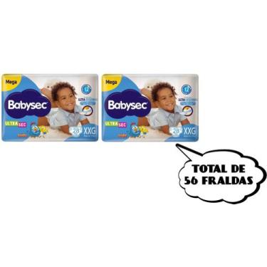 Imagem de Fralda Babysec Ultrasec - Tam XXG (2 pacotes-28 cada pacote) total de 