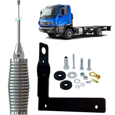 Imagem de Antena Px Cromada 2,70m Inox Suporte Mb Mercedes Dianteiro Lado Motori