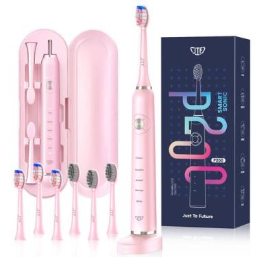 Imagem de Escova de dentes elétrica JTF Sonic P200 com 6 cabeças de escova e est