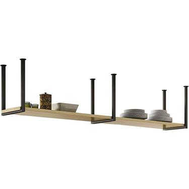 Imagem de Prateleiras Suspensas No Teto Prateleira Flutuante - Rack De Panelas De Cozinha Prateleira De Panelas Prateleiras De Armazenamento Montadas Na Parede Prateleiras De Exibição P, 120x30x40cm